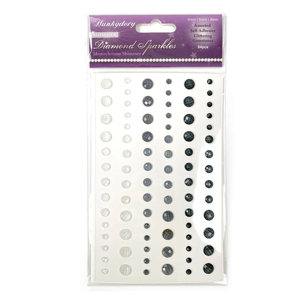 Monochrome Shimmer Diamond Sparkles Gemstones