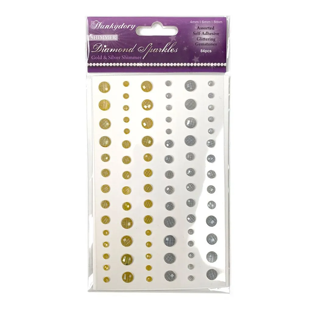 Gold & Silver Shimmer Diamond Sparkles Gemstones