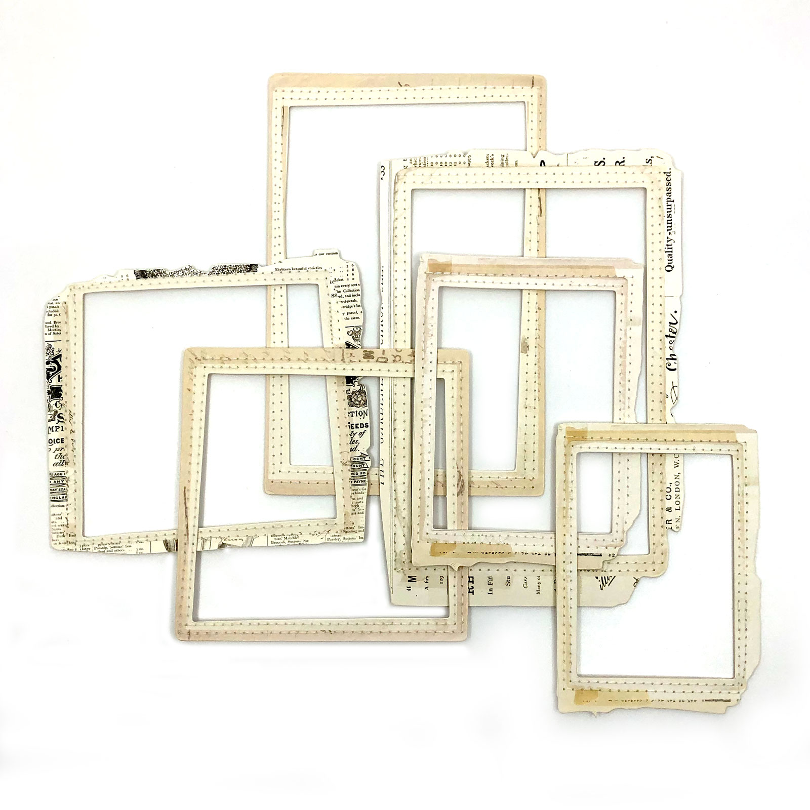 Natural Stitched Frames, 6 pieces