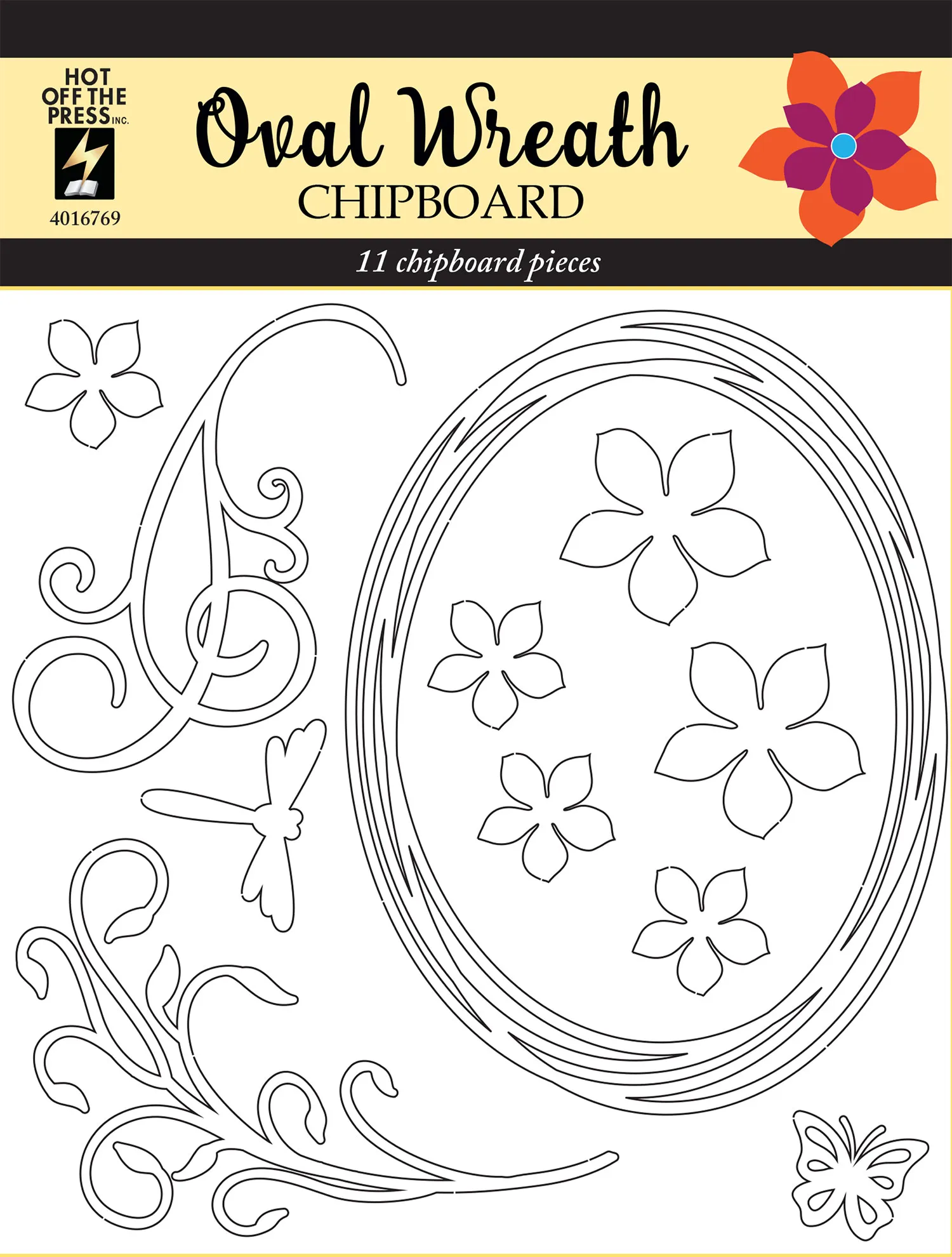 Oval Wreath Chipboard
