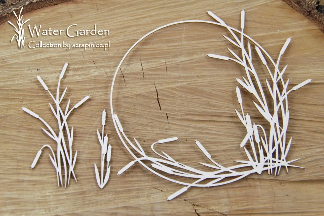 Round Cattails Frame Chipboard