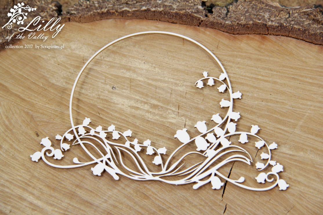 Lily of the Valley Round Frame Chipboard