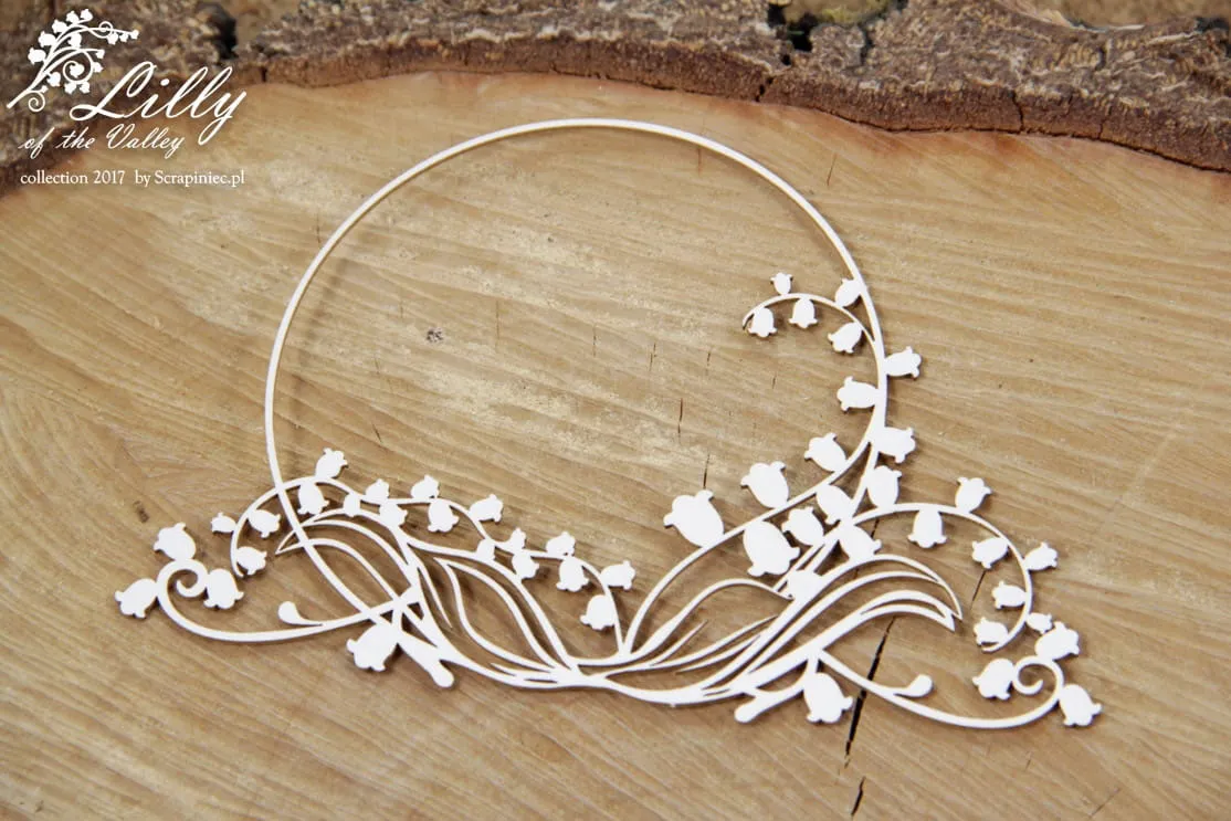 Lily of the Valley Round Frame Chipboard