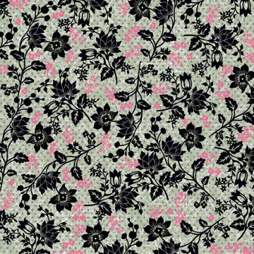 3 Sheets Green Blossoms Flocked