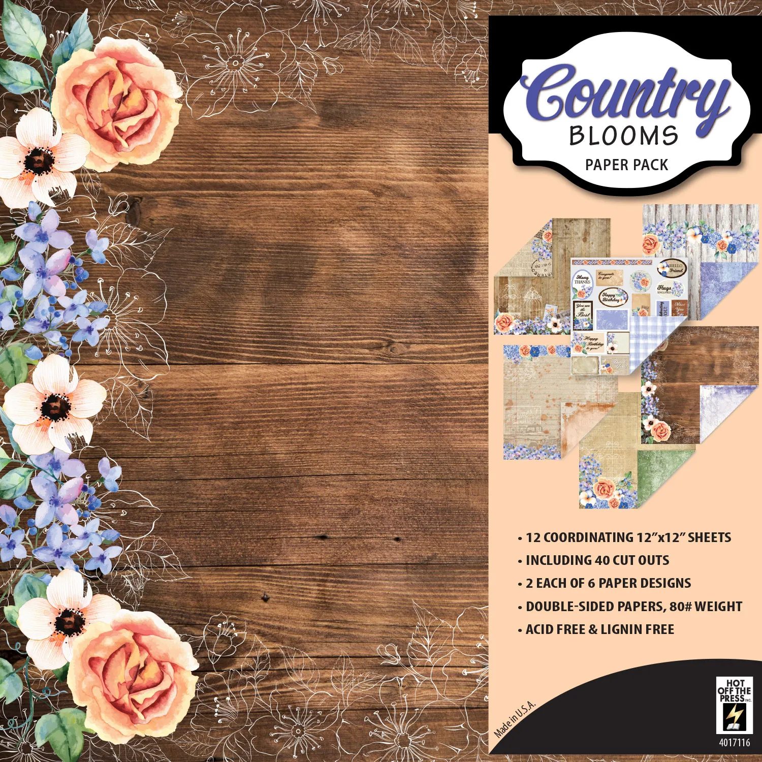 Country Blooms 12x12 Paper Pack