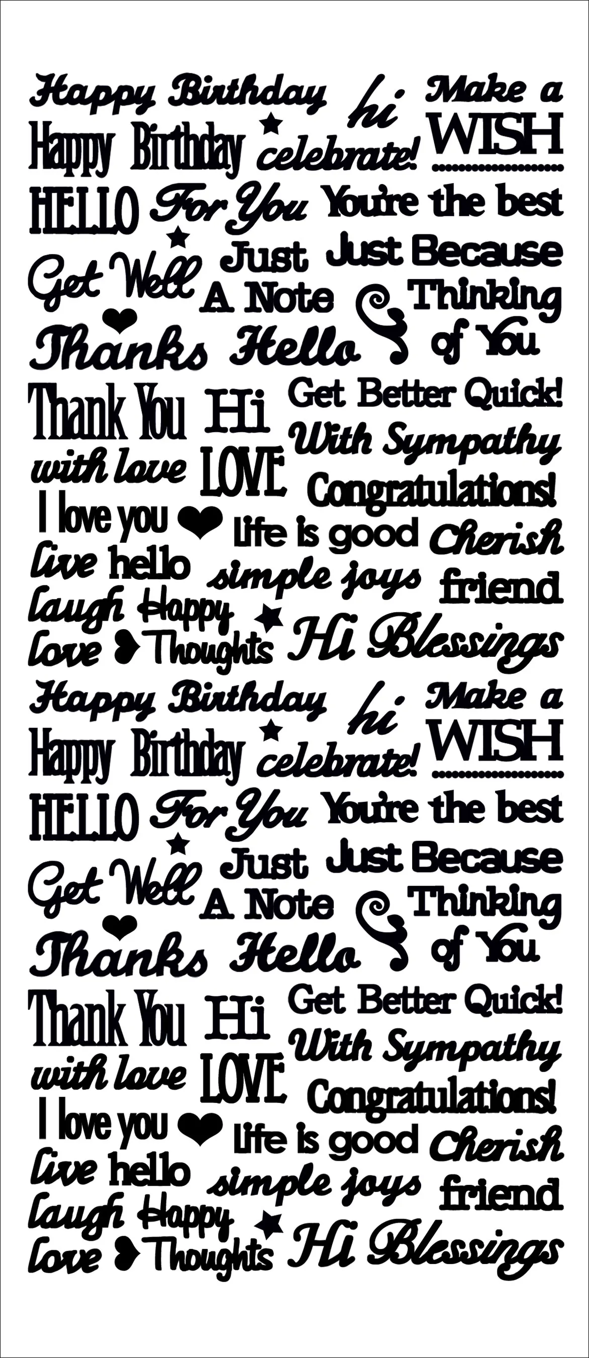 White Tiny Words & Phrases Dazzles