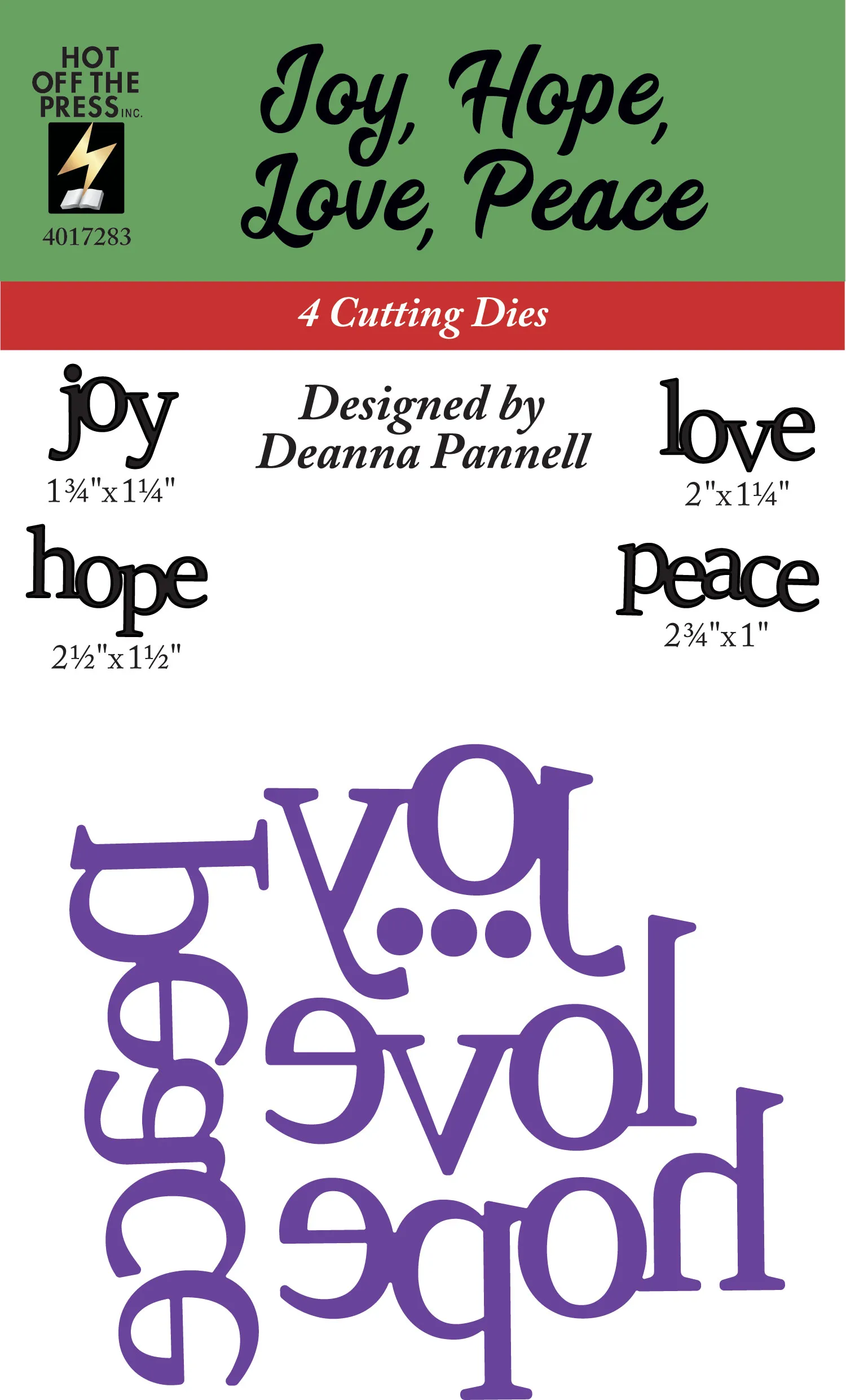 Joy, Hope, Love, Peace Cutting Dies