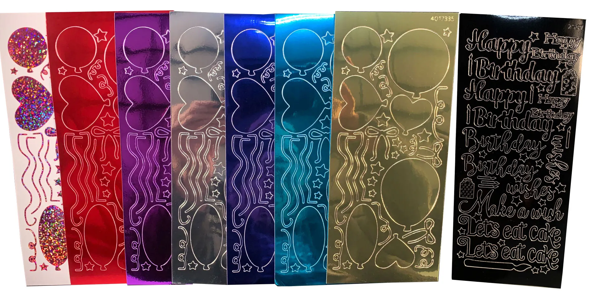 Happy Birthday & Balloons Dazzles, 8 pack