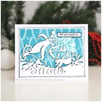 Penguins Sledding Craft Die Paper Cuts Edger by Creative Expressions
