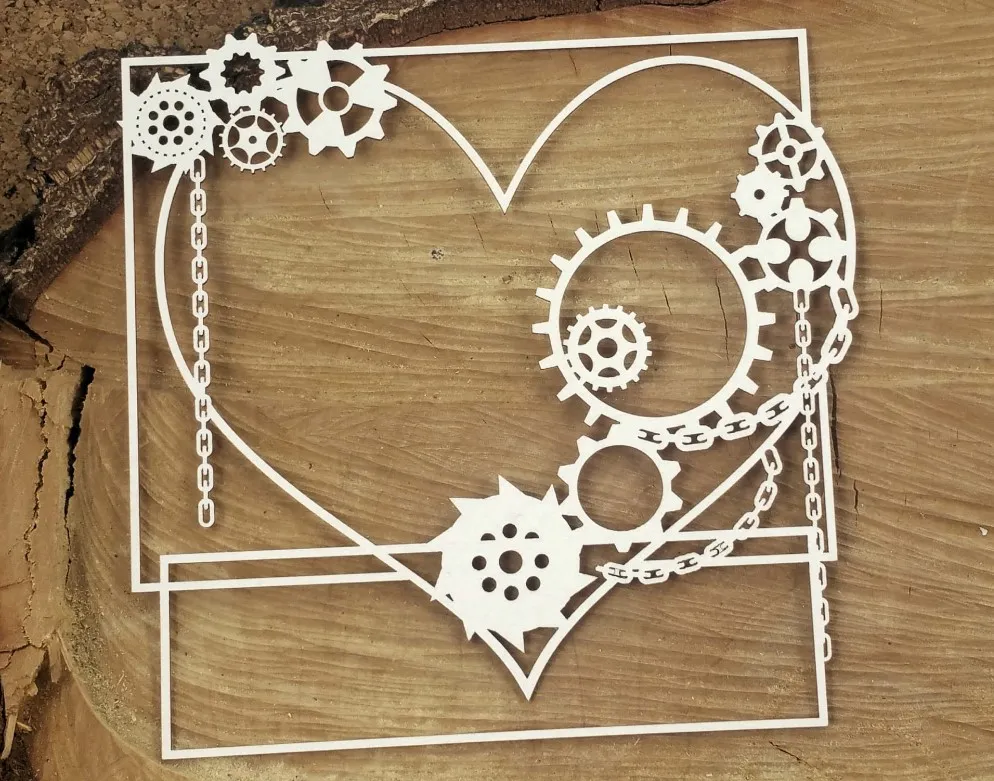 Steampunk Square Frame Chipboard