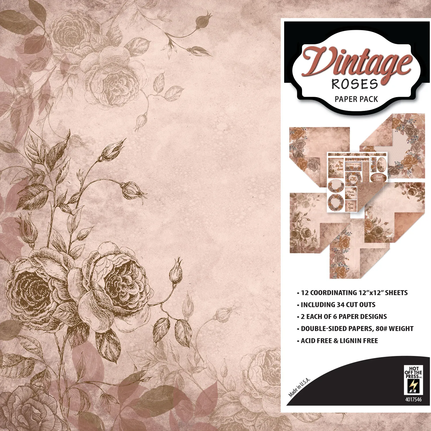 Vintage Roses 12x12 Paper Pack