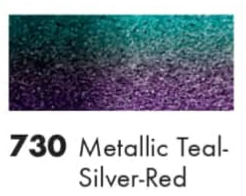 Metallic Teal-Silver-Red