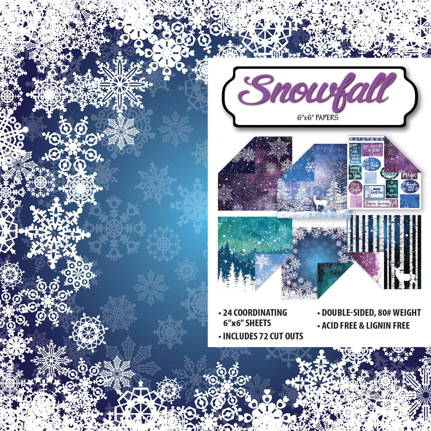 Snowfall 6"x6" Papers