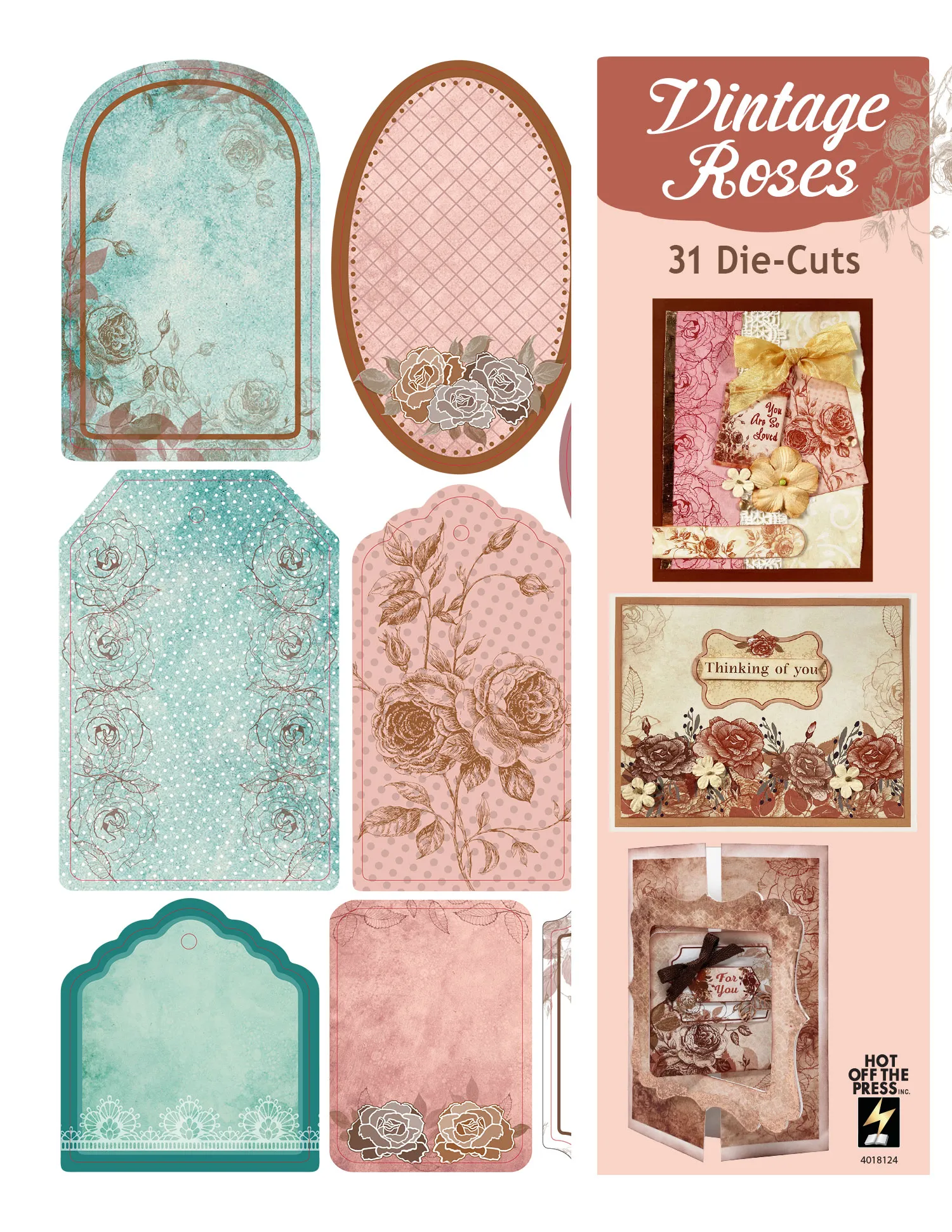 Vintage Roses Die Cuts , 31 pieces