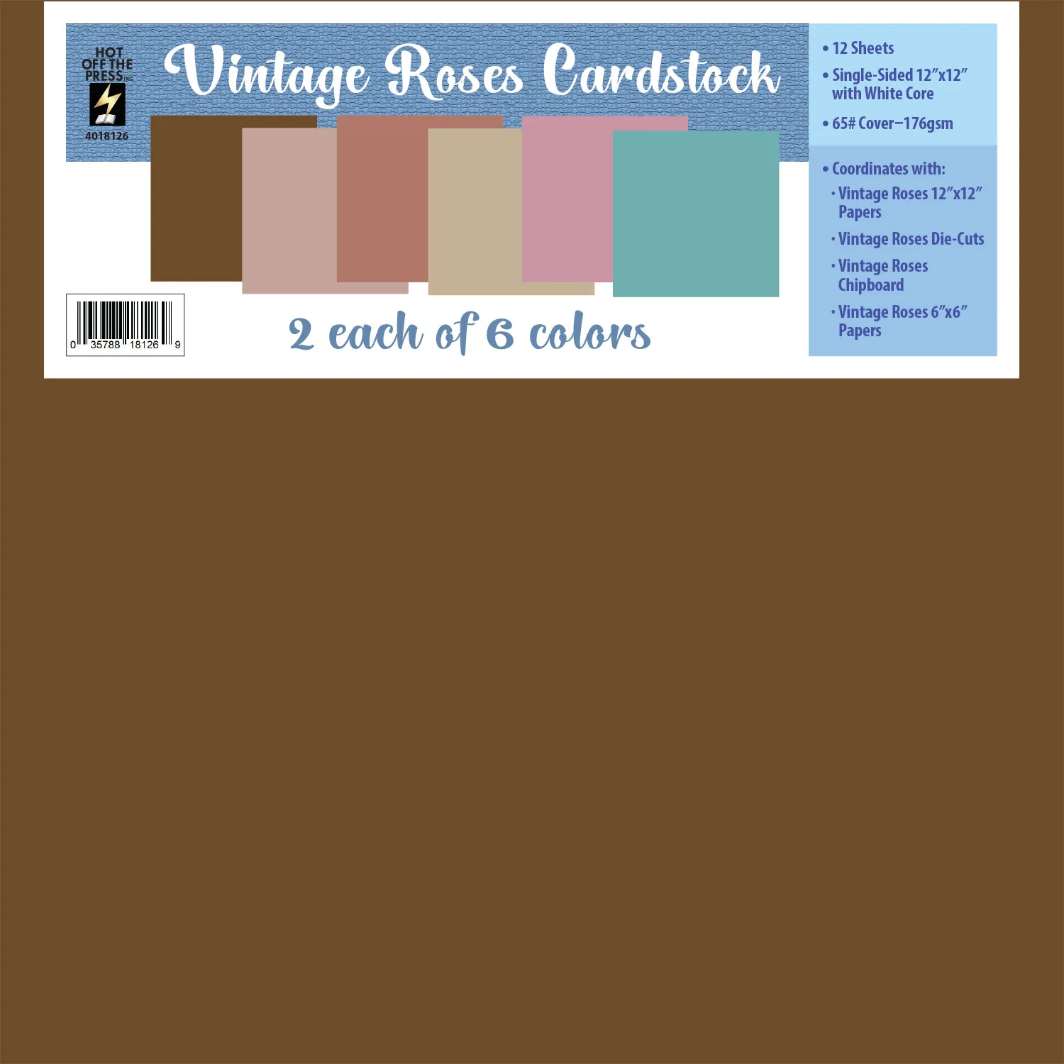 Vintage Rose 12x12 Solid Cardstock