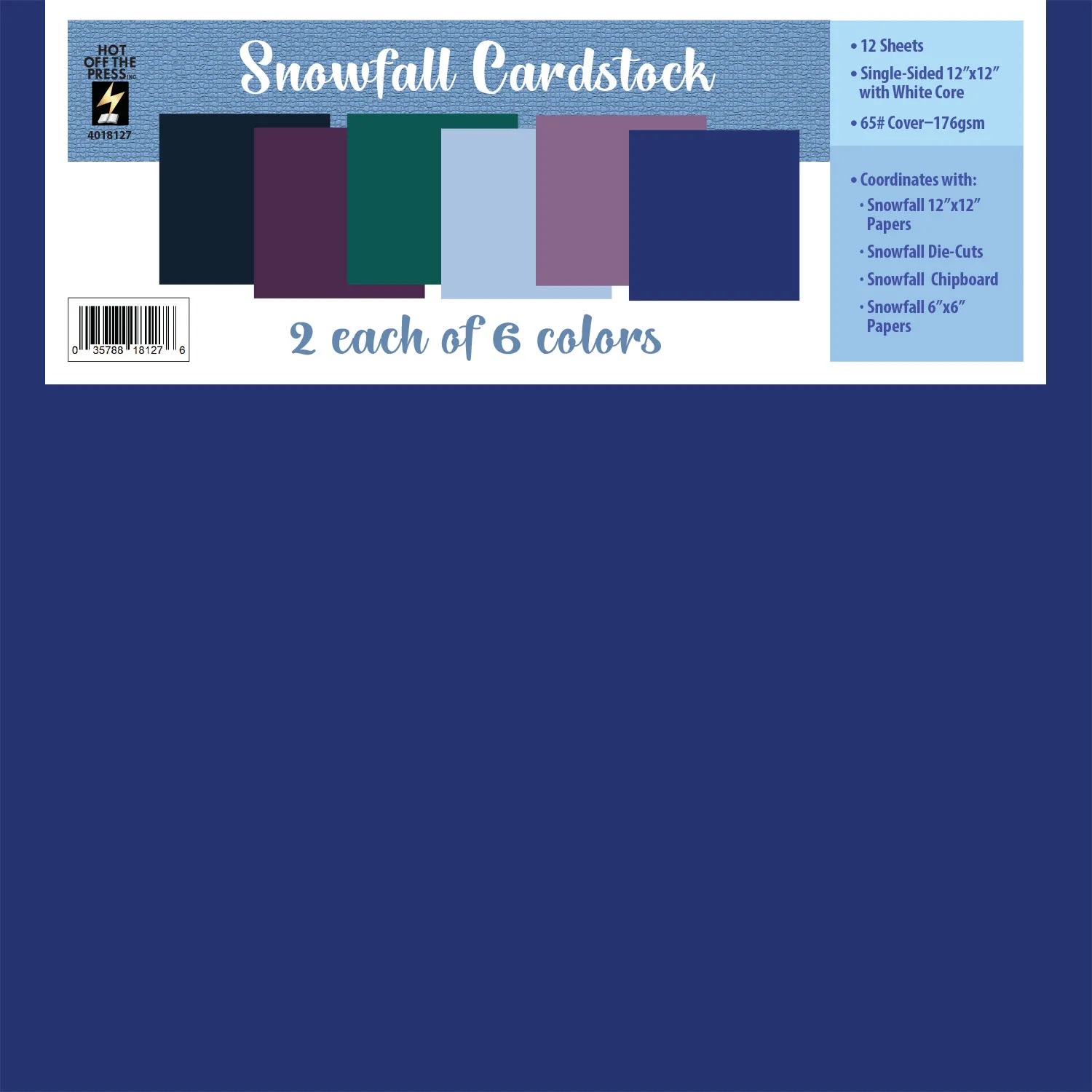 Snowfall 12x12 Solid Cardstock