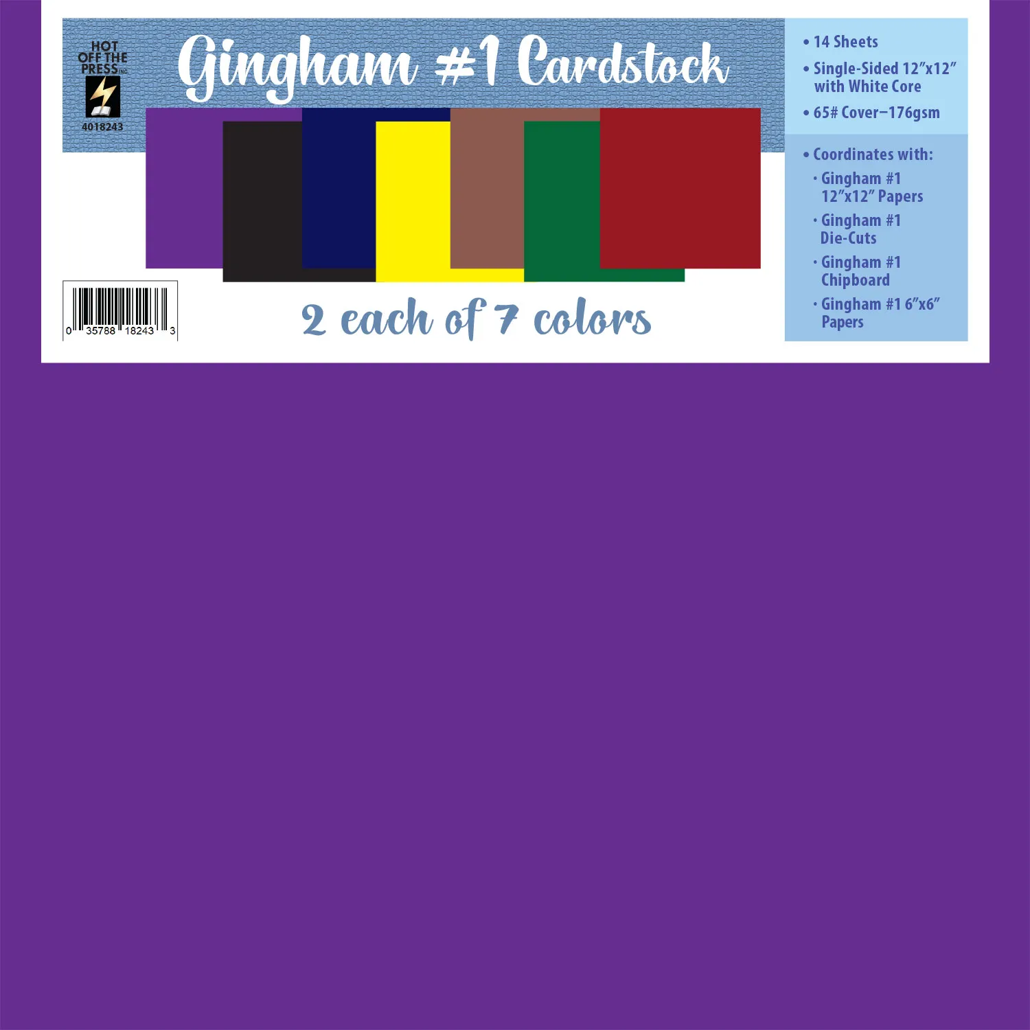 Gingham #1 Cardstock, 12 sheets