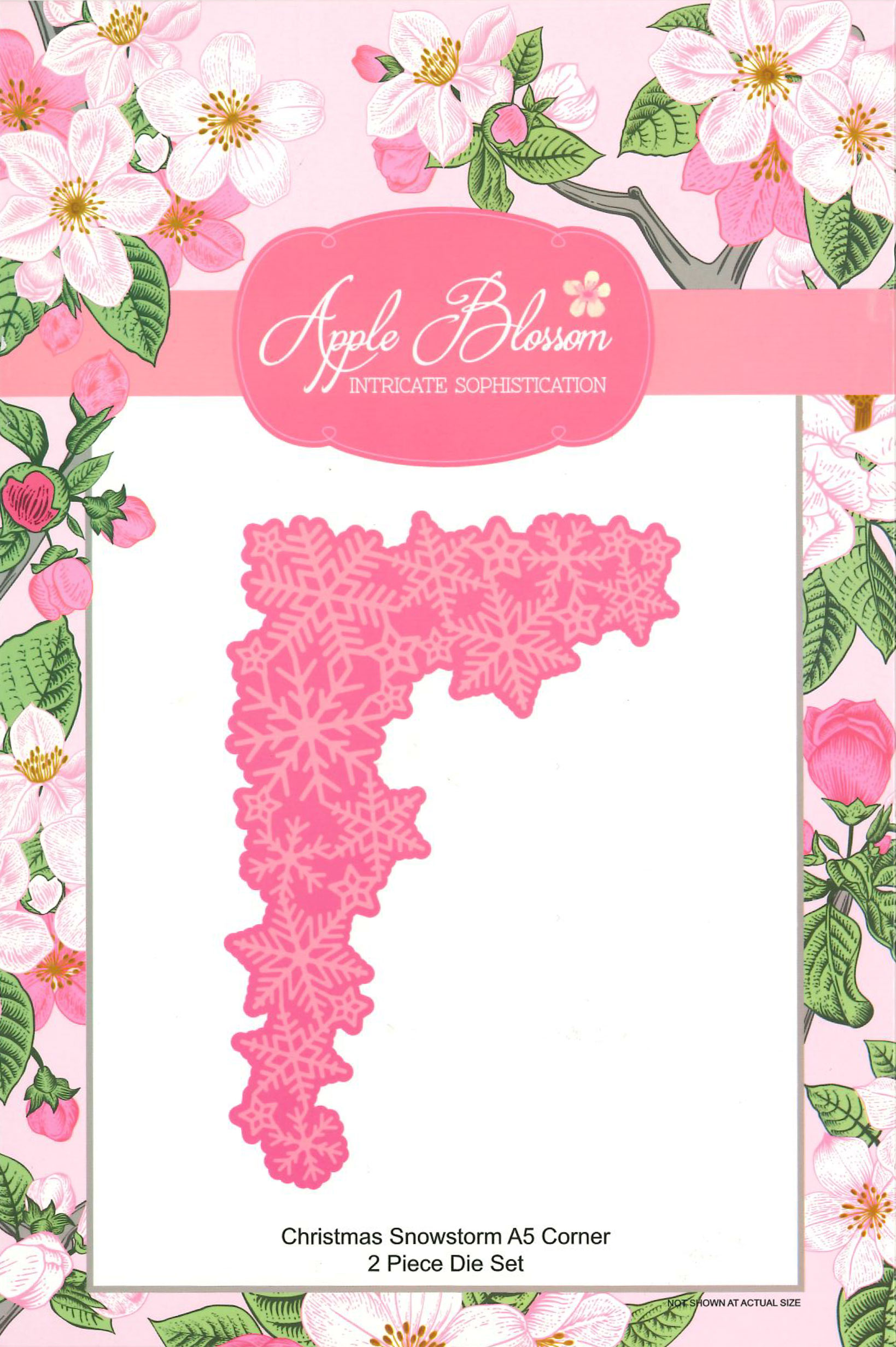 Apple Blossom Die Set Christmas Snowstorm A5 Corner