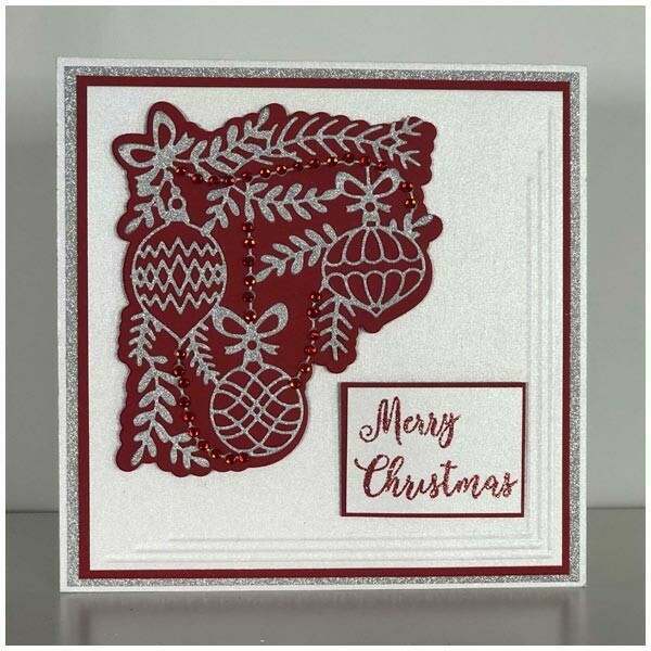 Apple Blossom Die Set Christmas Baubles 6 x 6 Corner