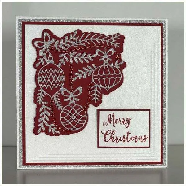 Apple Blossom Die Set Christmas Baubles 6 x 6 Corner