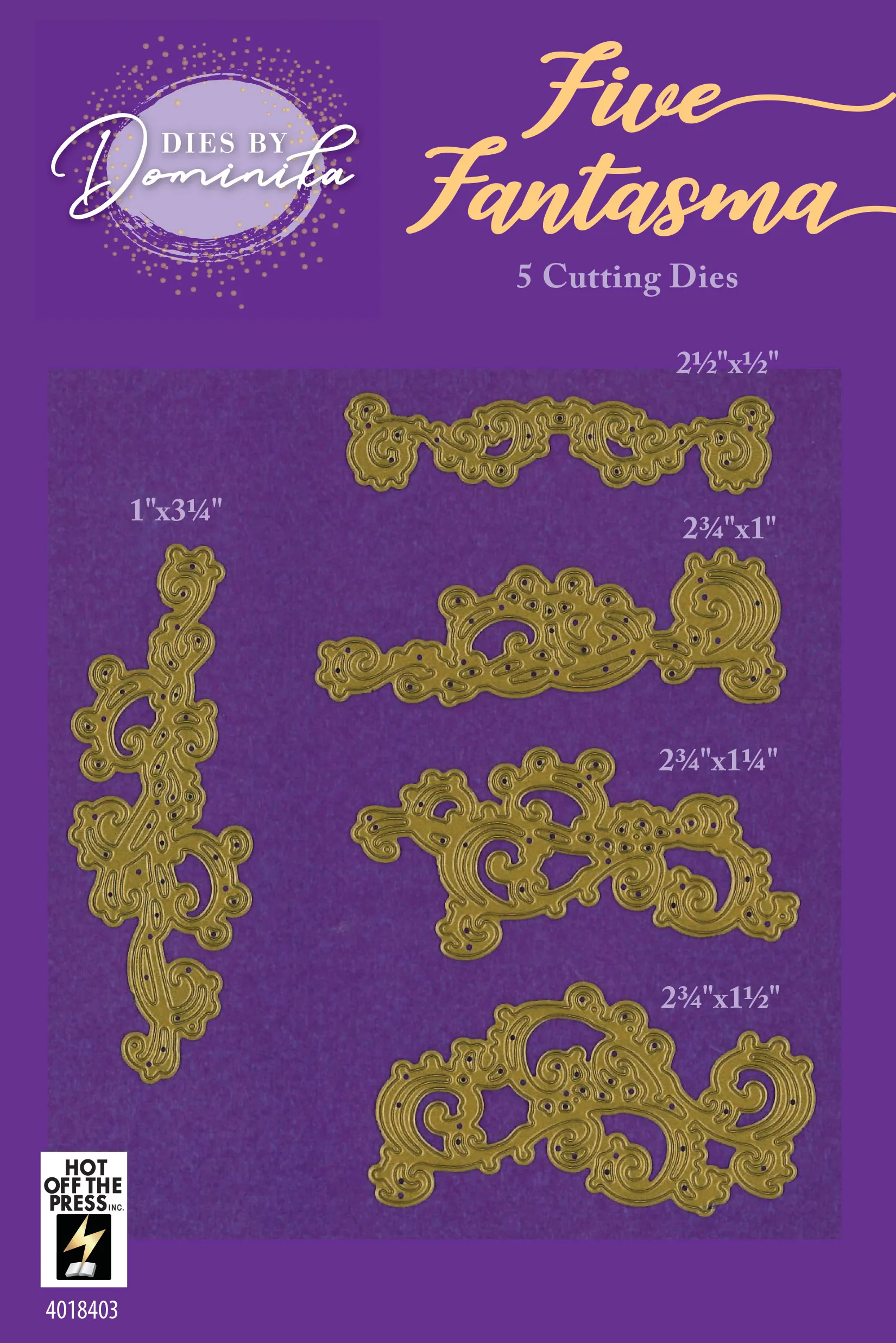 Five Fantasma Cutting Dies