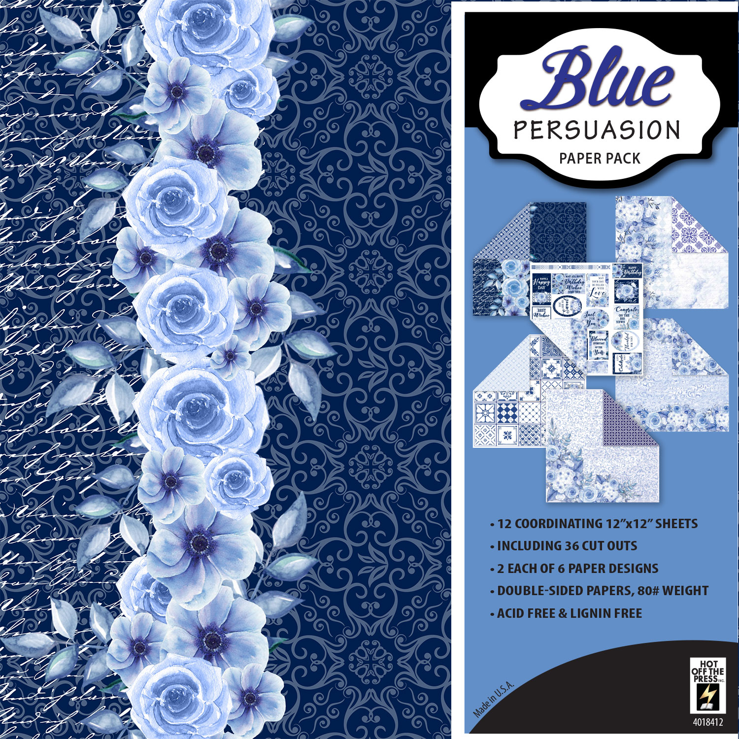 Blue Persuasion Paper Pack, 12x12