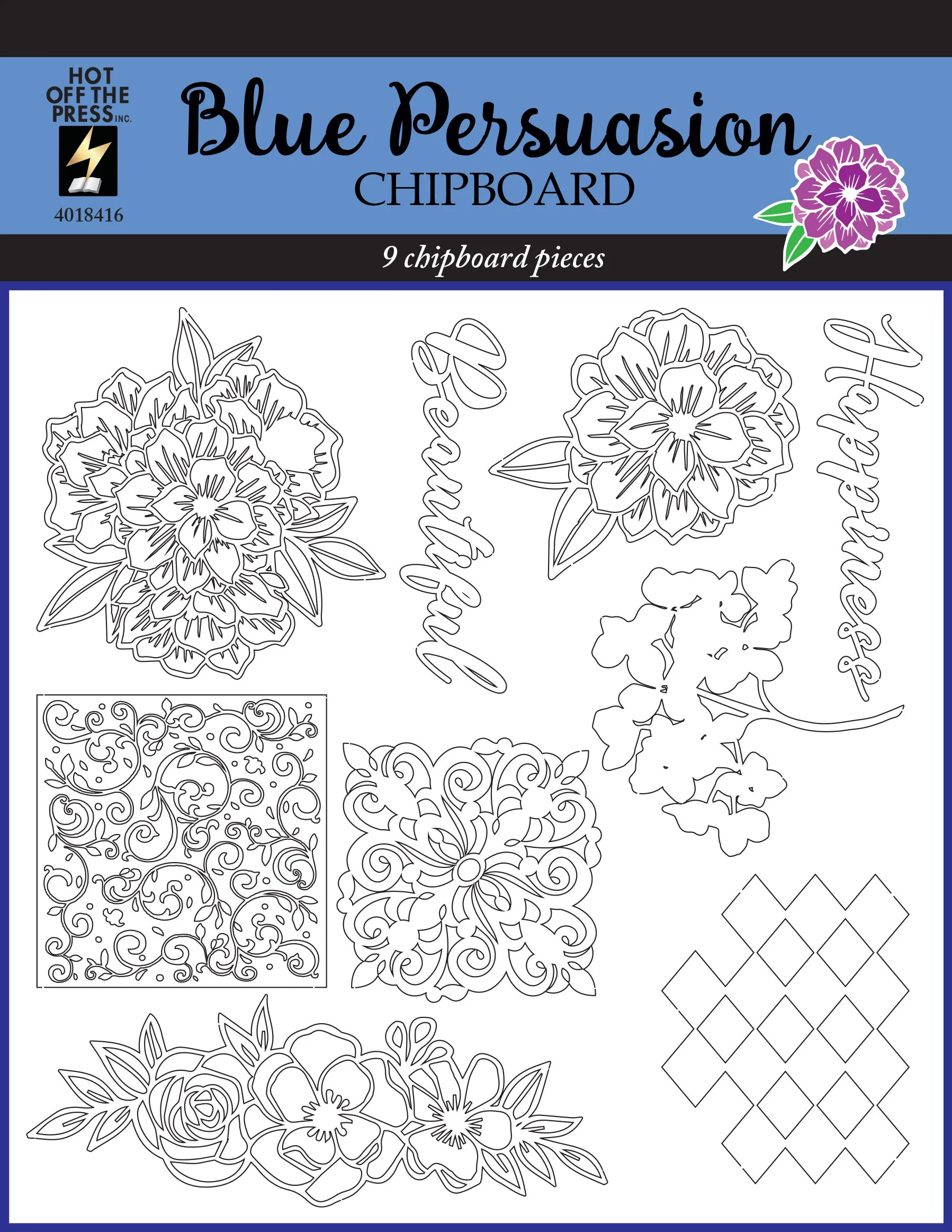 Blue Persuasion Chipboard