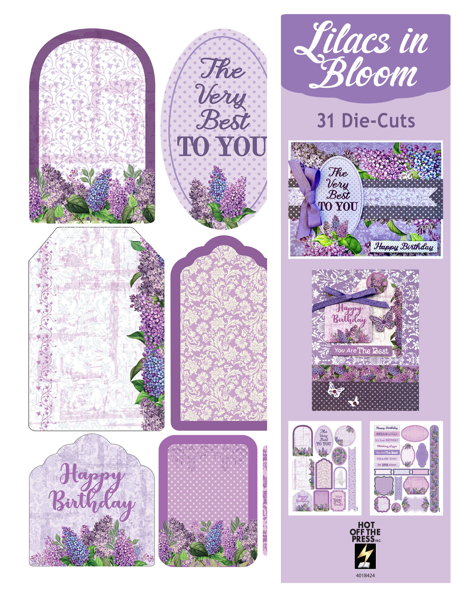 Lilacs in Bloom Die Cuts, 31 pieces