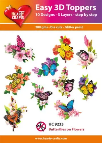 Butterflies on Flowers 3-D Toppers