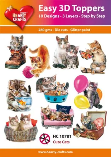Cute Cats 3-D Toppers