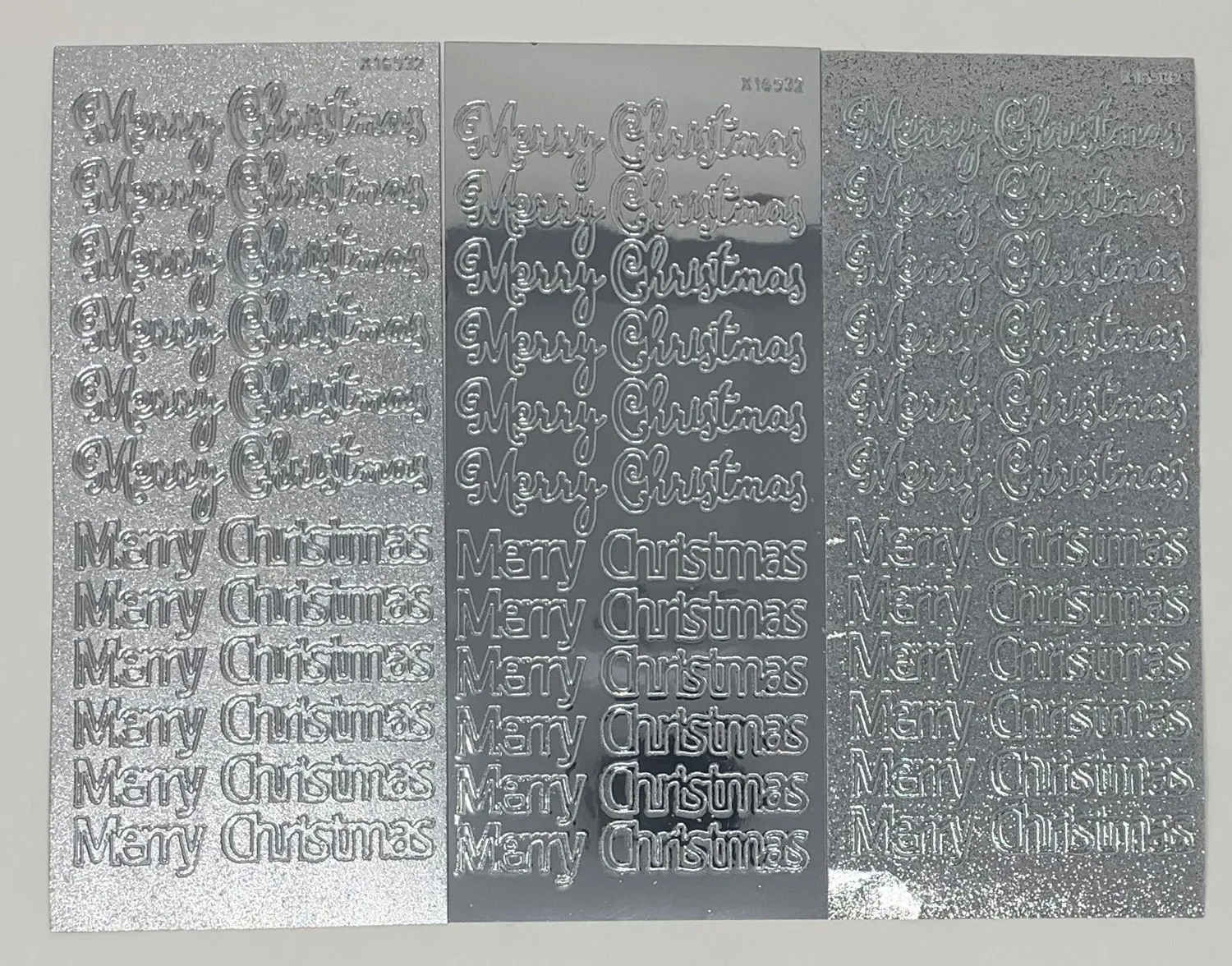 Merry Christmas Dazzlesâ¢ Stickers in Silver, 3 sheets