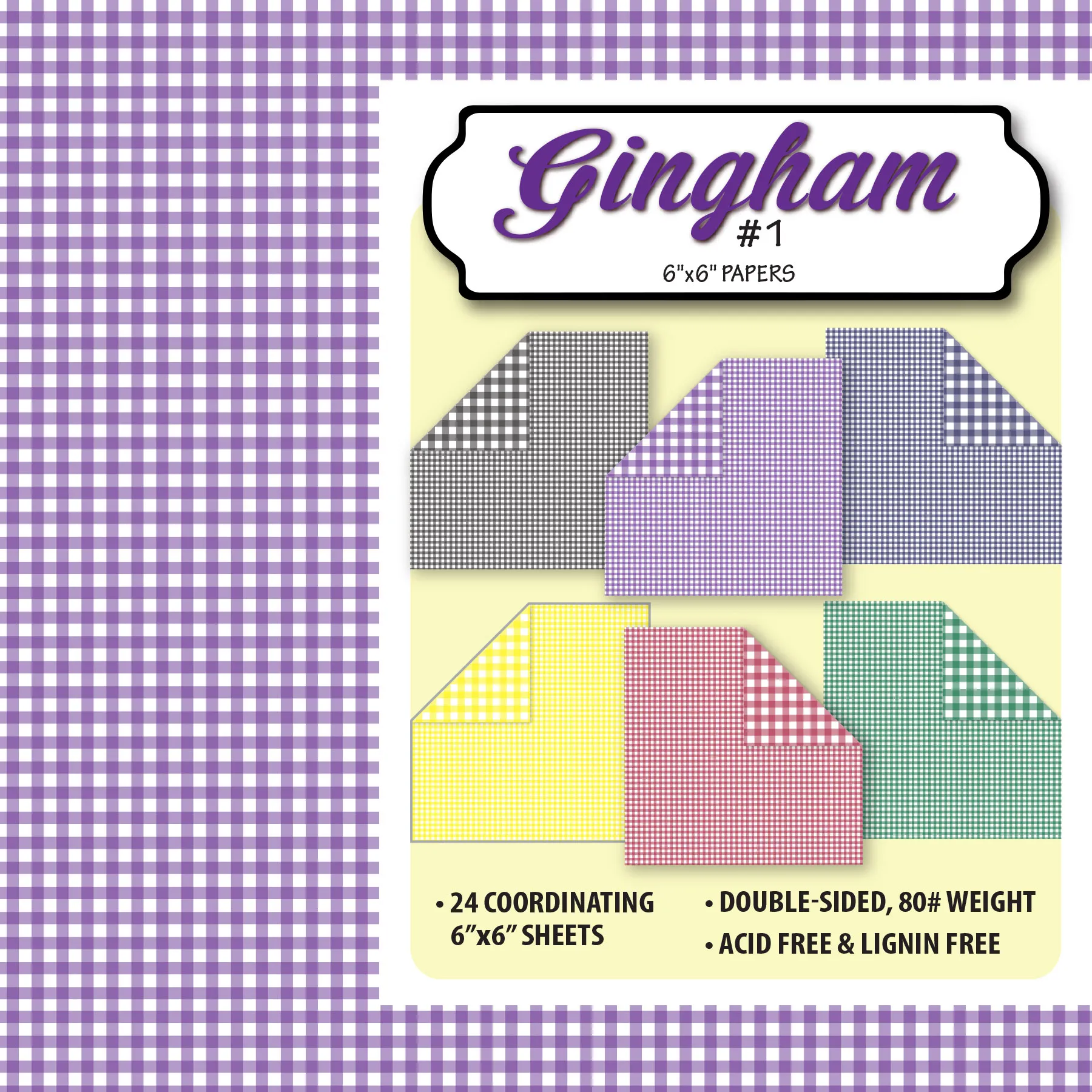 6x6 Gingham #1 Papers, 24 sheets