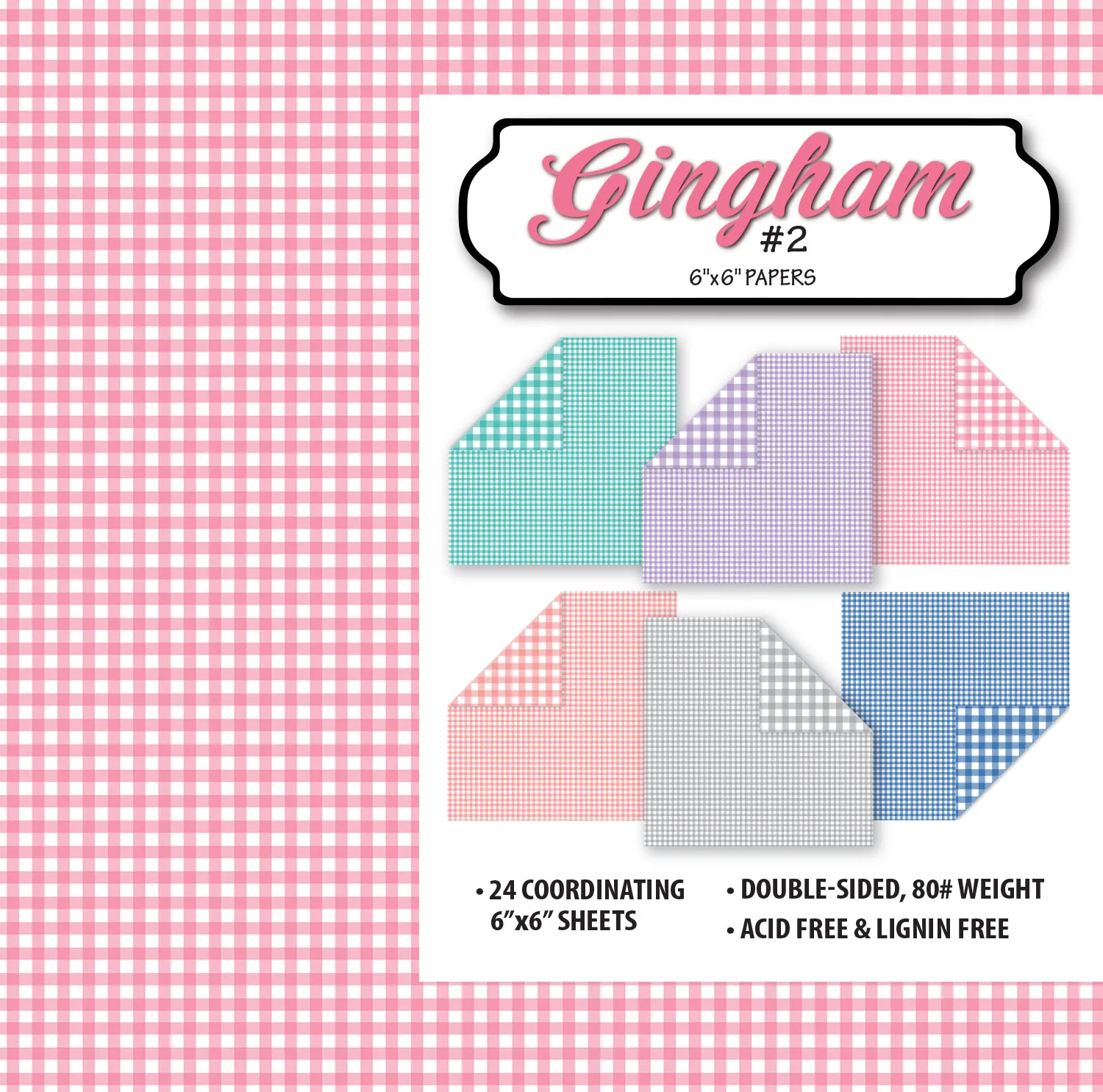 6x6 Gingham #2 Papers, 24 sheets