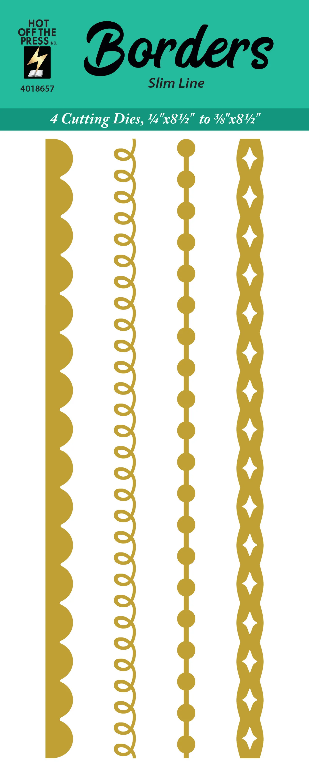 Borders Slim Line Cutting Dies, 4 dies