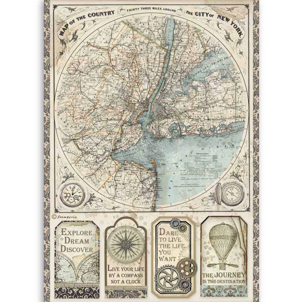 New York Map Rice Paper