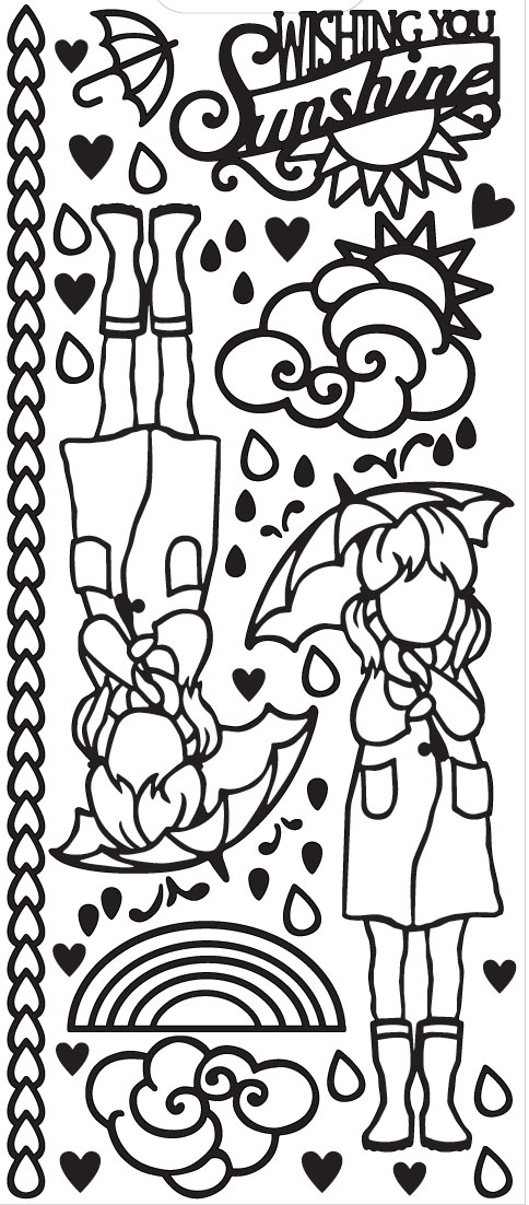 Umbrella Girl Dazzles™ Stickers