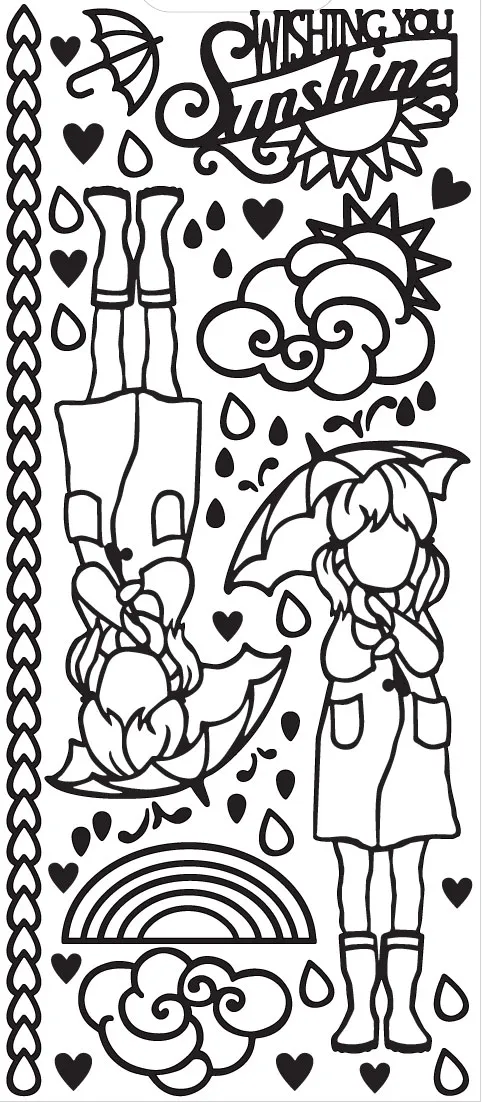 Umbrella Girl Dazzlesâ¢ Stickers