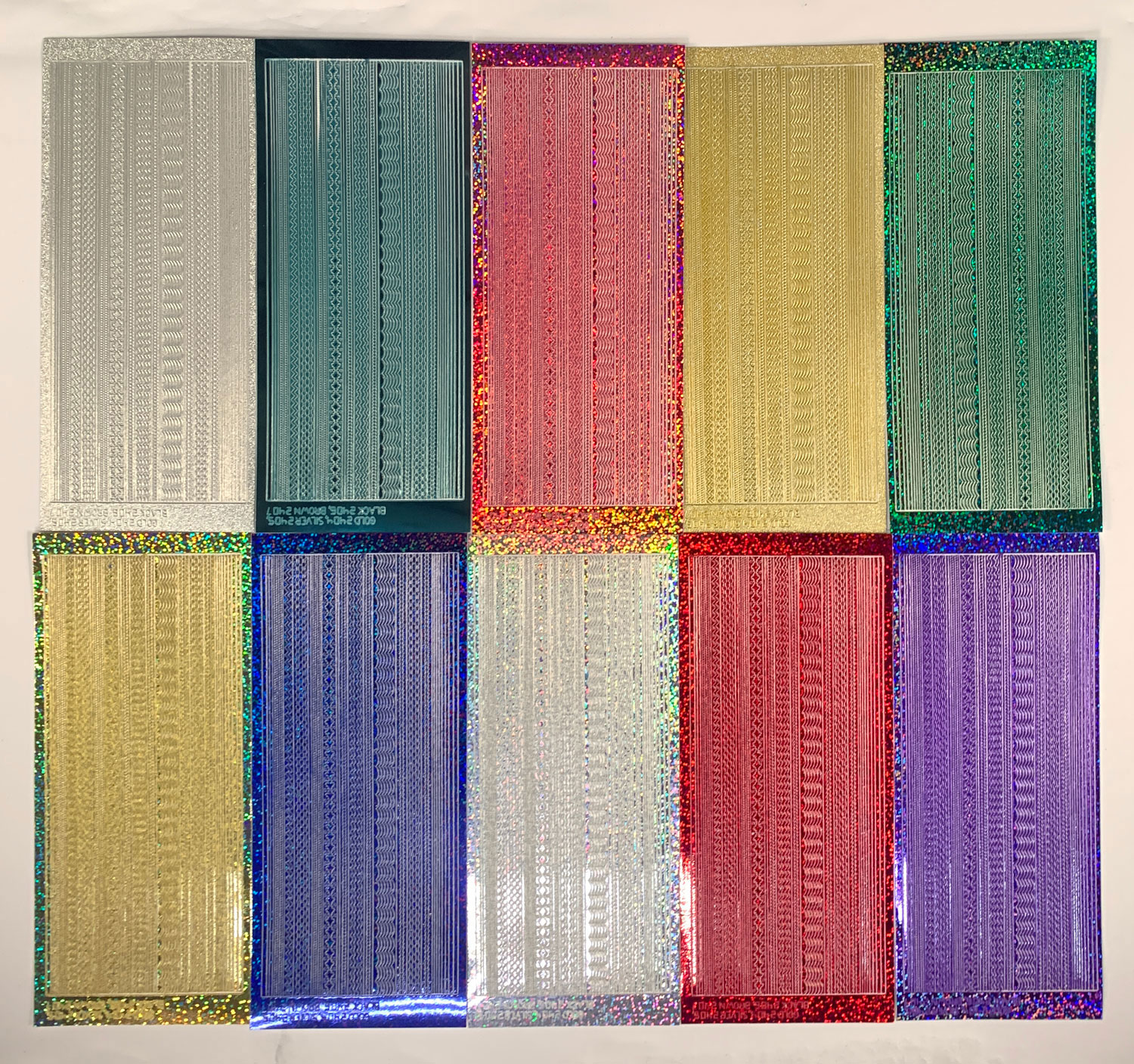 Thin Line Glitter Dazzles™ stickers, 10 sheets