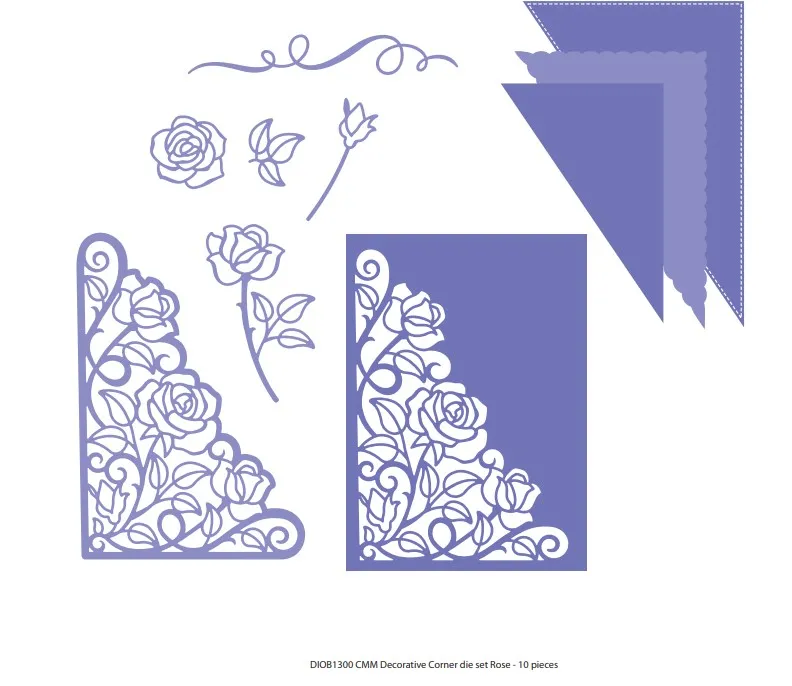 Rose Decorative Corners Card Making Magic Die Set