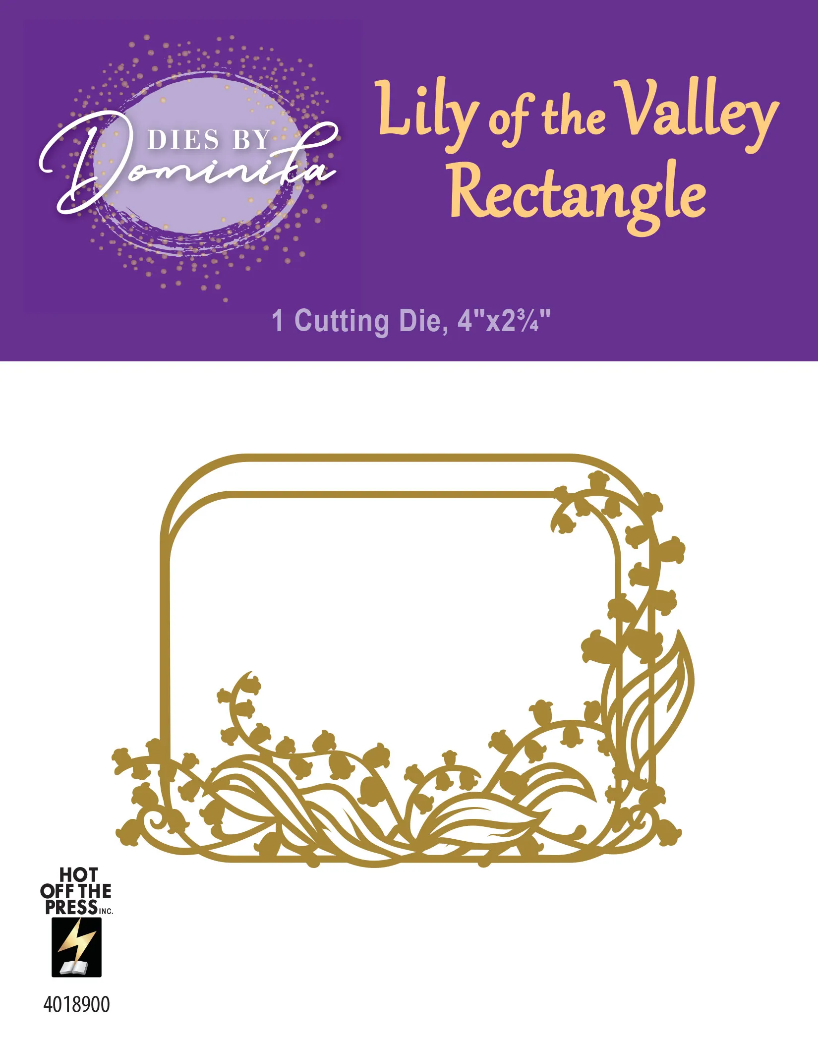 Lily of the Valley Rectangle Frame Cutting Die