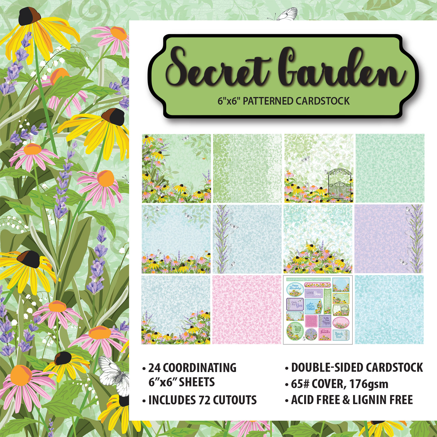 Secret Garden 6x6 Patterned Cardstock