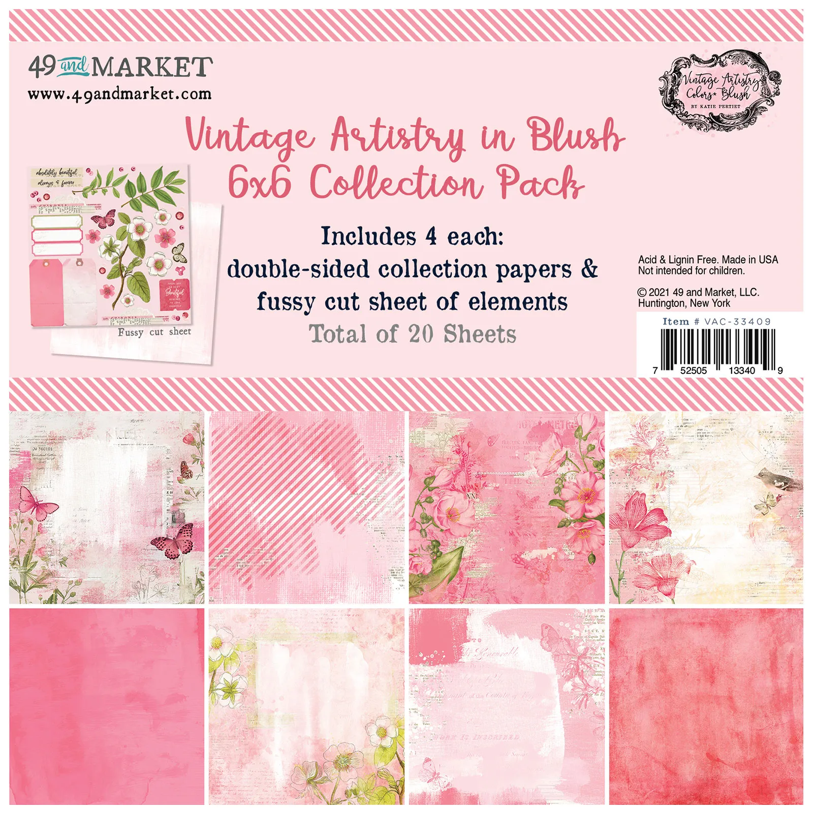 Blush Vintage Artistry 6x6 Collection Pack