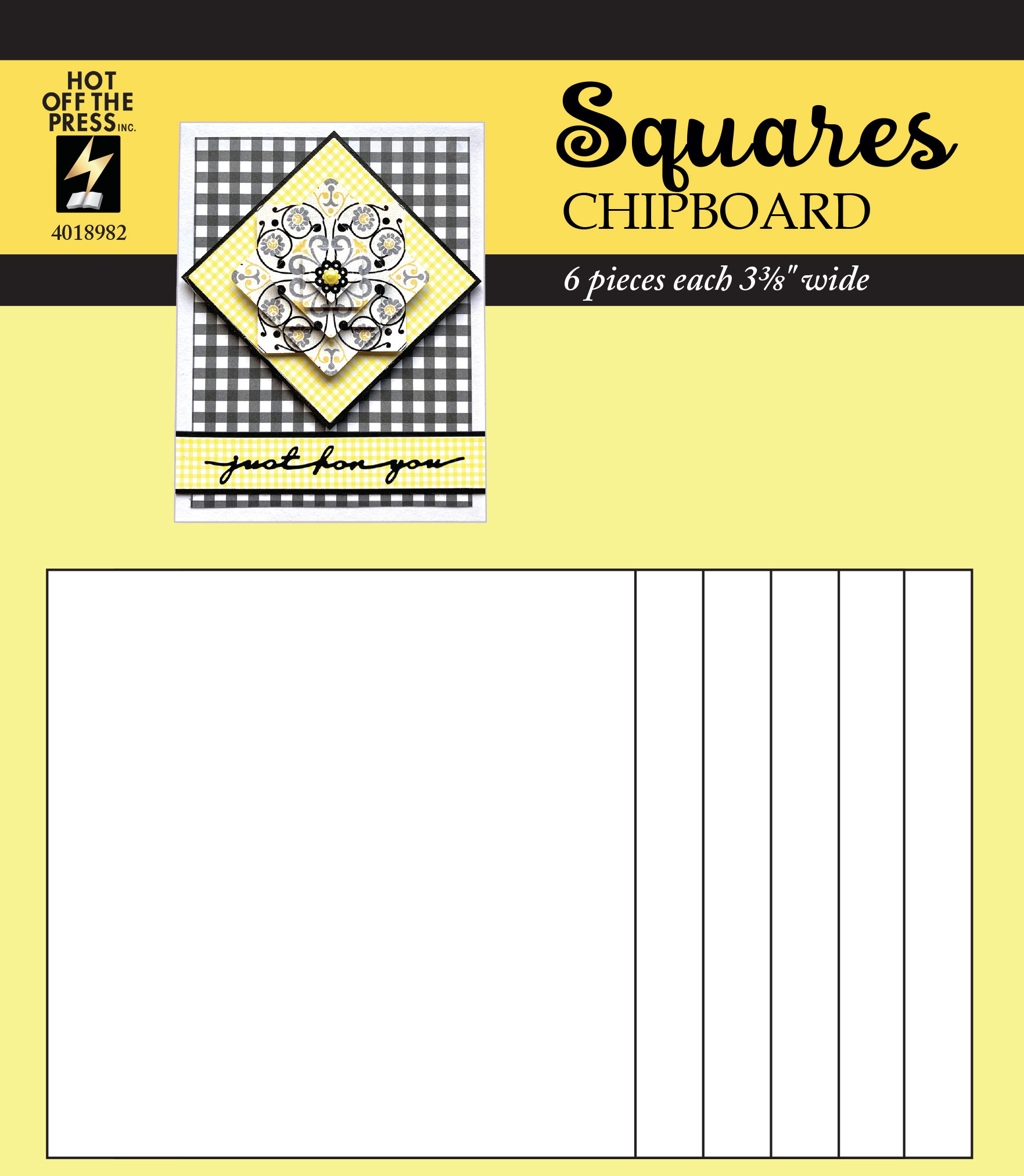 Square Chipboard, 6 pieces