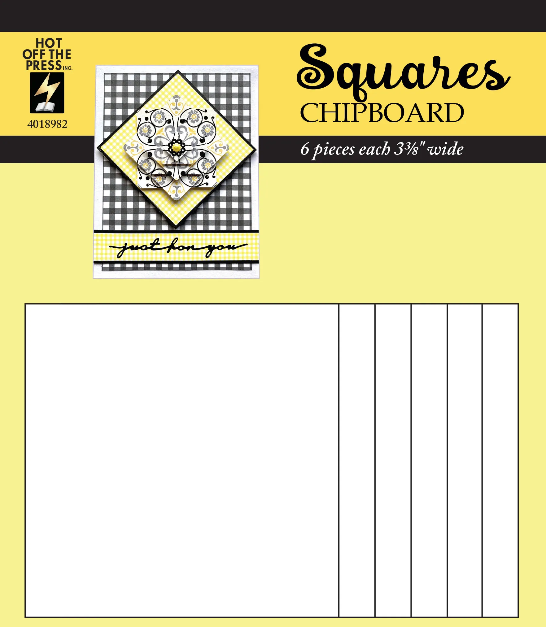 Square Chipboard, 6 pieces