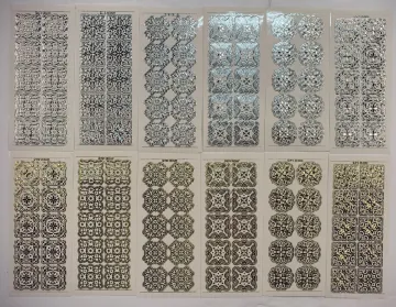 Motifs Engraved Stickers, 12 sheets