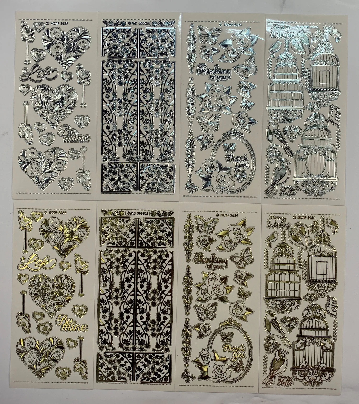 Hearts, Flowers & More Engraved Dazzles, 8 sheets