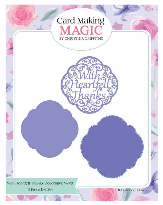 With Heartfelt Thanks Card Making Magic Die Set Decorative Words