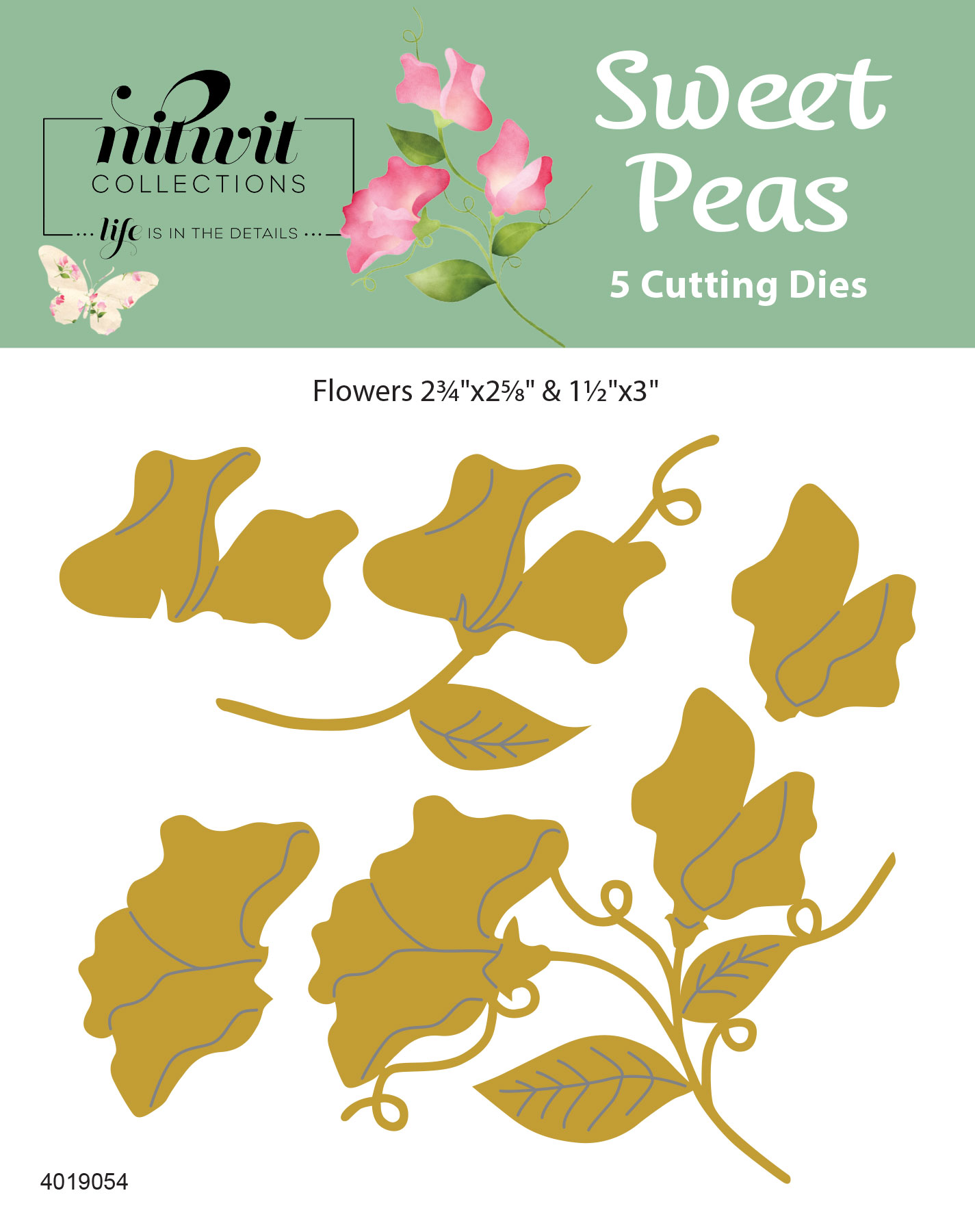 Sweet Pea Cutting Dies by NitWit