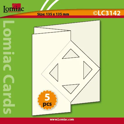 Diamond Fold Back Die-Cut Cards, 5 pack