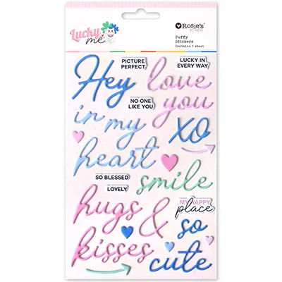 Lucky Me Puffy Sentiments Stickers